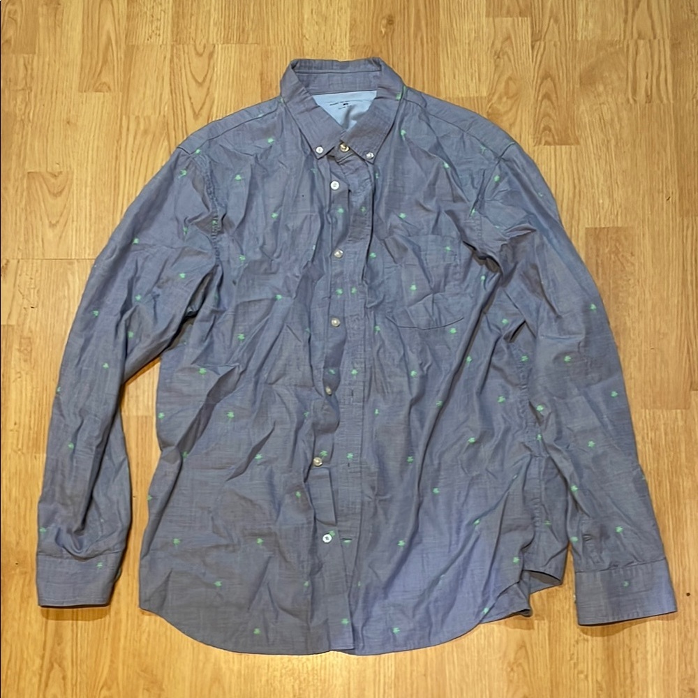 Men’s X-Large Banana Republic Blue and Green Casual Button Down Shirt
